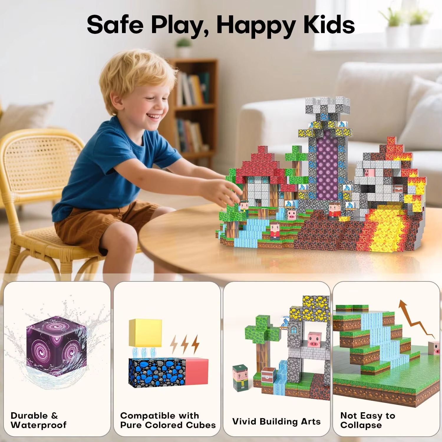 Magnetic Mine World Building Cube Set For Kids 4