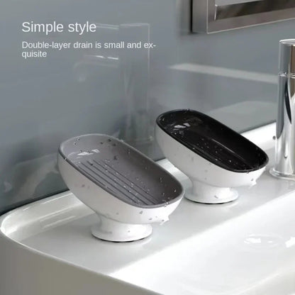 Bathroom Soap Holder, Super Suction Cup Soap Dish, Soap Container, Kitchen Sponge Holder with Drain Water