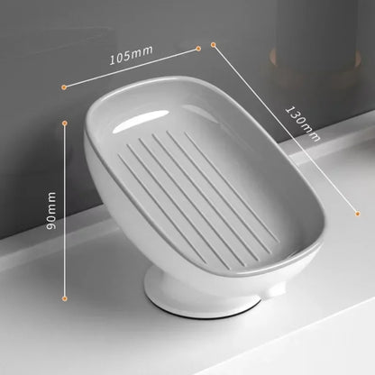 Bathroom Soap Holder, Super Suction Cup Soap Dish, Soap Container, Kitchen Sponge Holder with Drain Water