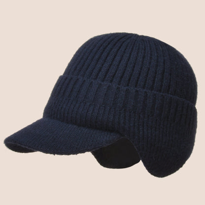 Outdoor Cycling Men Winter Hat Knitted Bomber Hats Peaked Cap Casual Fashion Warm Ear Protection 7
