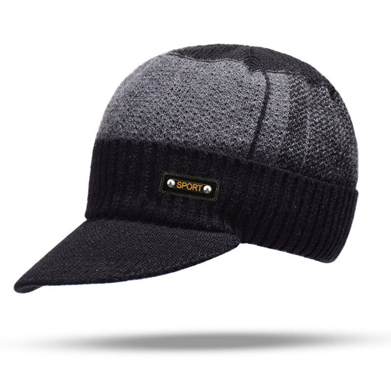 Outdoor Cycling Men Winter Hat Knitted Bomber Hats Peaked Cap Casual Fashion Warm Ear Protection 11
