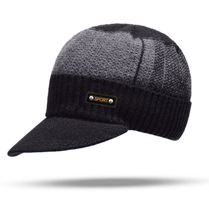 Outdoor Cycling Men Winter Hat Knitted Bomber Hats Peaked Cap Casual Fashion Warm Ear Protection 11