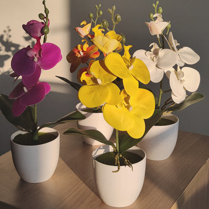 Simulated Butterfly Orchid Home Office Vase Artificial Potted Plant Wedding Decoration Dining Table 1