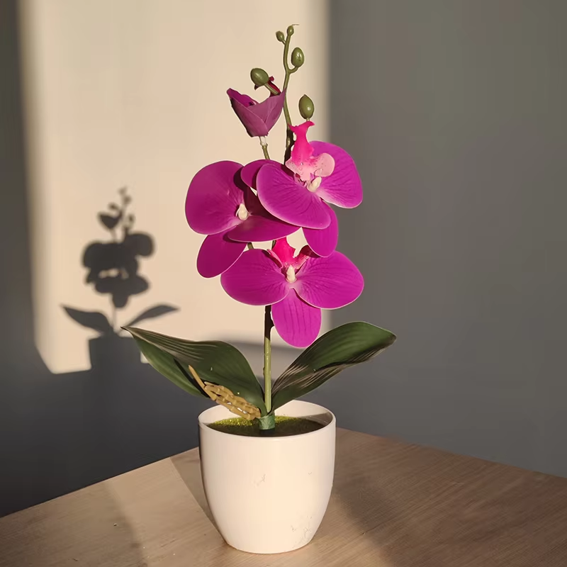 Simulated Butterfly Orchid Home Office Vase Artificial Potted Plant Wedding Decoration Dining Table 3