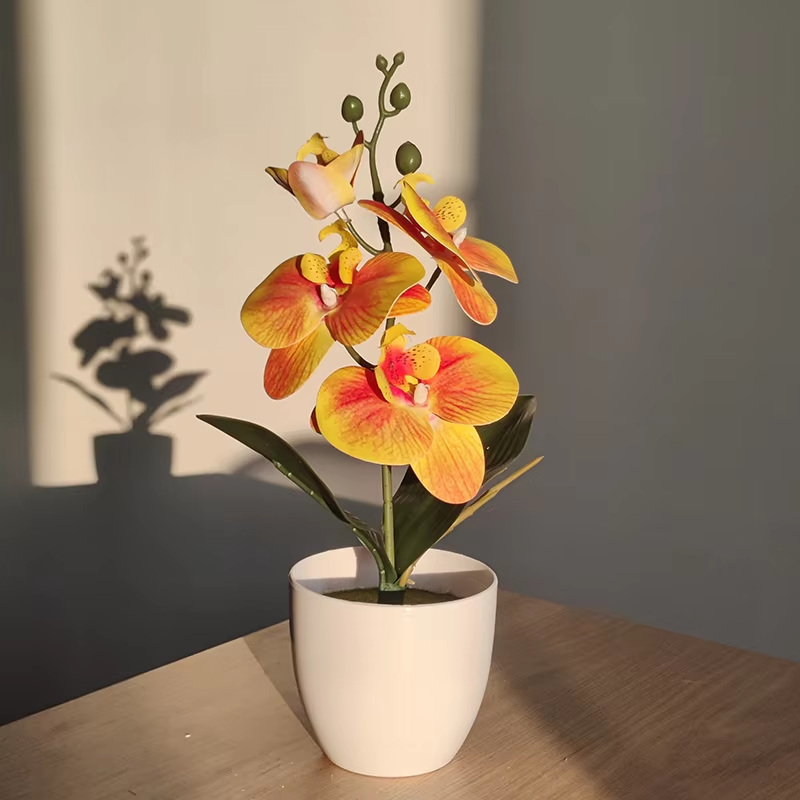 Simulated Butterfly Orchid Home Office Vase Artificial Potted Plant Wedding Decoration Dining Table 5