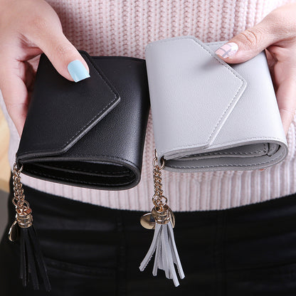 PU Leather Women Luxury Tassels Fashion Short Women Wallets Wallet Hasp Small Wallet Trend 1