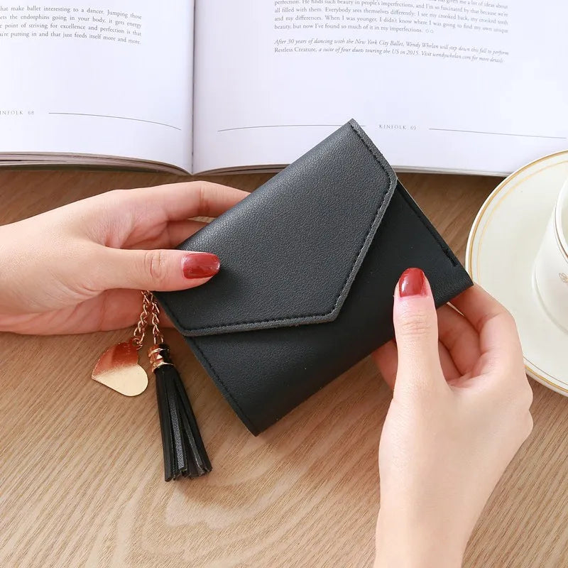 PU Leather Women Luxury Tassels Fashion Short Women Wallets Wallet Hasp Small Wallet Trend 6
