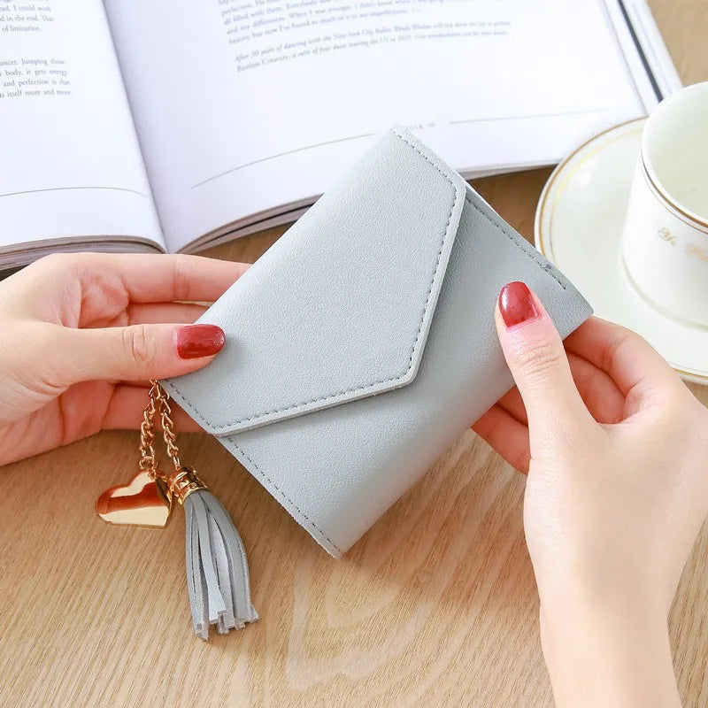 PU Leather Women Luxury Tassels Fashion Short Women Wallets Wallet Hasp Small Wallet Trend 8