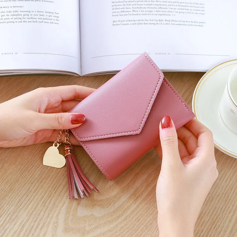 PU Leather Women Luxury Tassels Fashion Short Women Wallets Wallet Hasp Small Wallet Trend 10