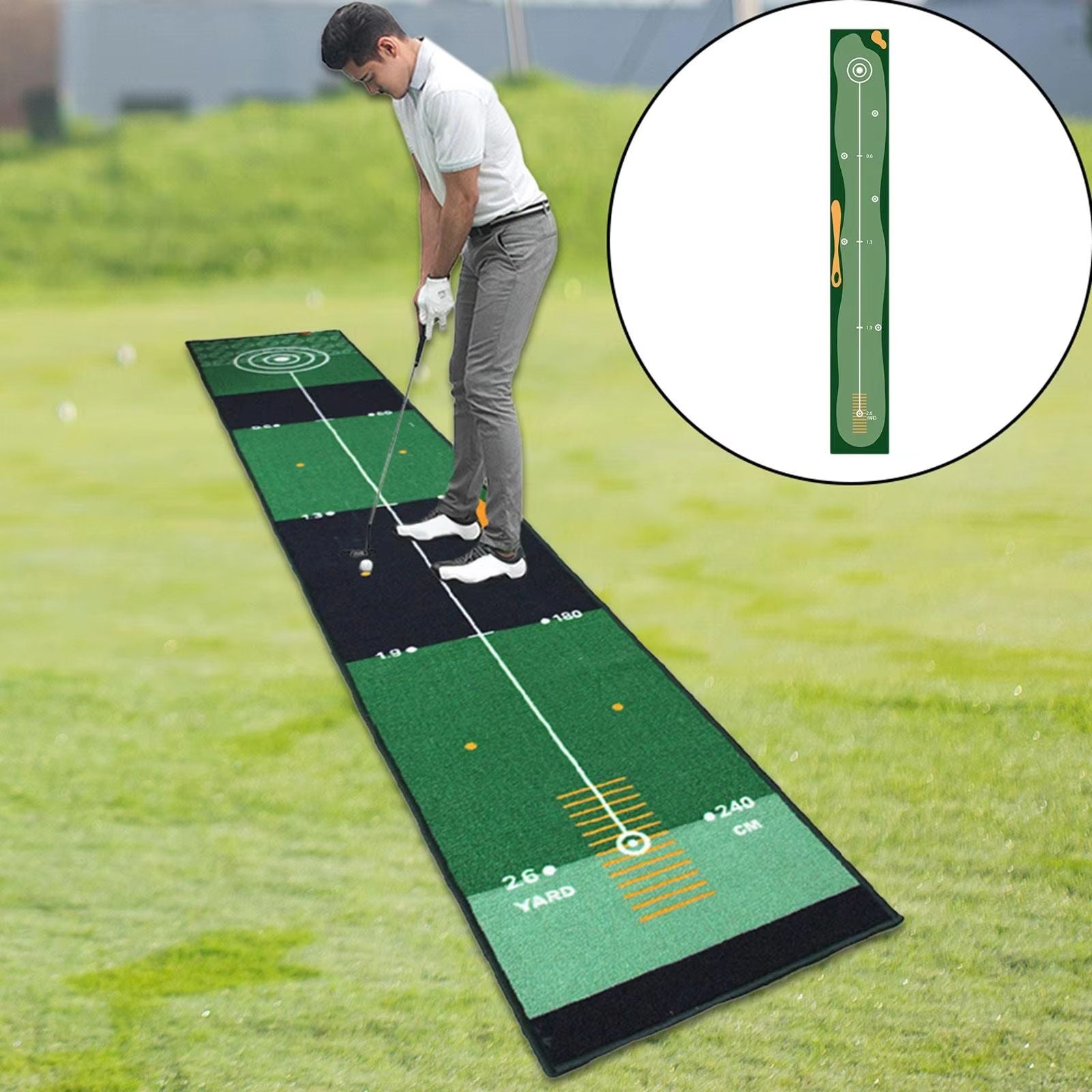Portable Golf Putting Mat Training Aid For Home And Lawn 5