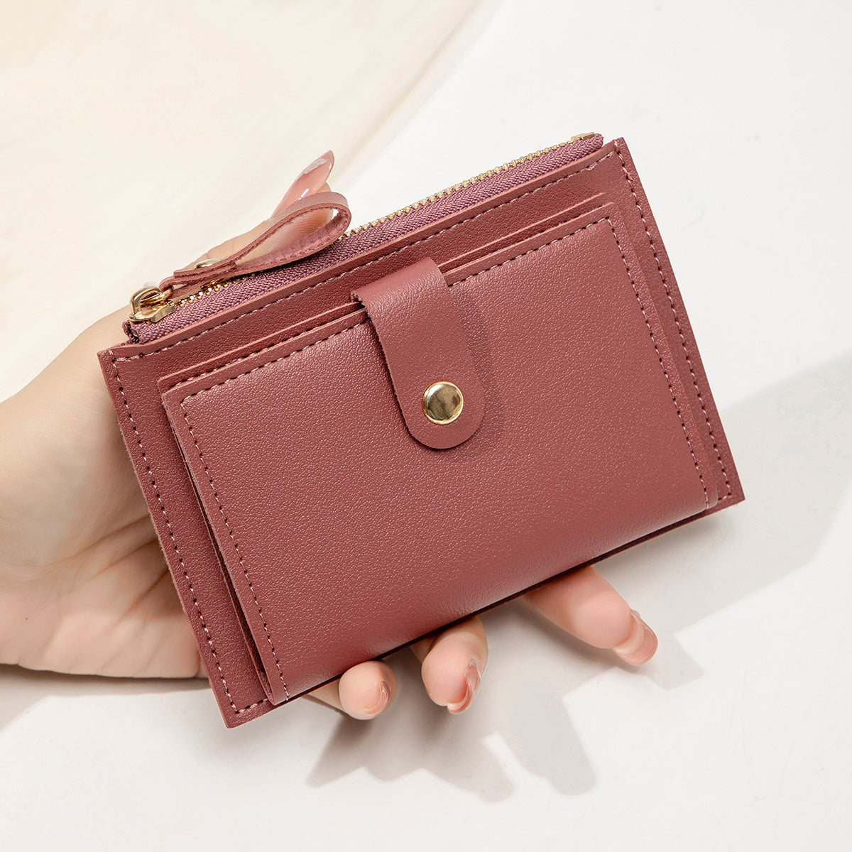 Ultra-Thin Mini PU Leather Wallet, Minimalist Women's Short Card Bag, Credit Card Holder Wallet