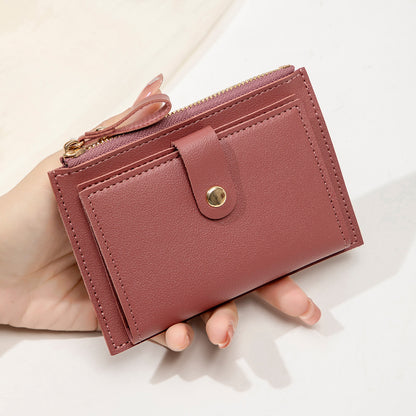 Ultra-Thin Mini PU Leather Wallet, Minimalist Women's Short Card Bag, Credit Card Holder Wallet