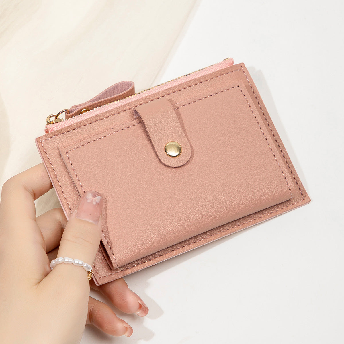 Ultra-Thin Mini PU Leather Wallet, Minimalist Women's Short Card Bag, Credit Card Holder Wallet