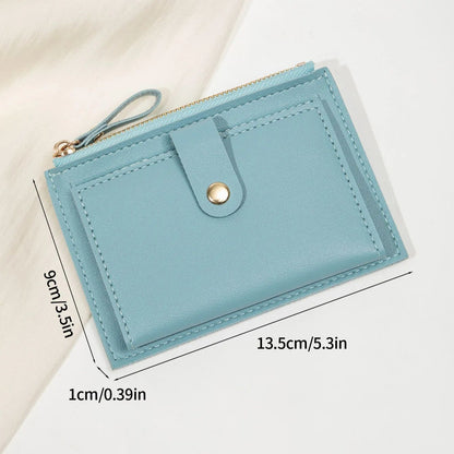 Ultra-Thin Mini PU Leather Wallet, Minimalist Women's Short Card Bag, Credit Card Holder Wallet