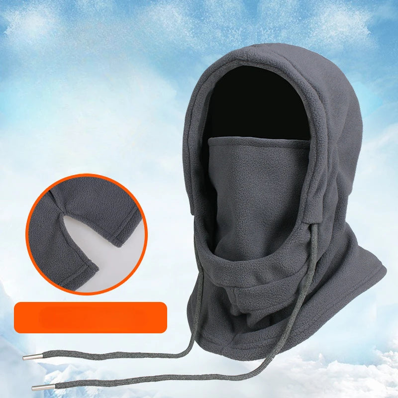 Hooded Winter Face Mask, Warm Fleece Balaclava for Men Women, Neck Warmer, Thermal Windproof Cap, Beanies Bandana