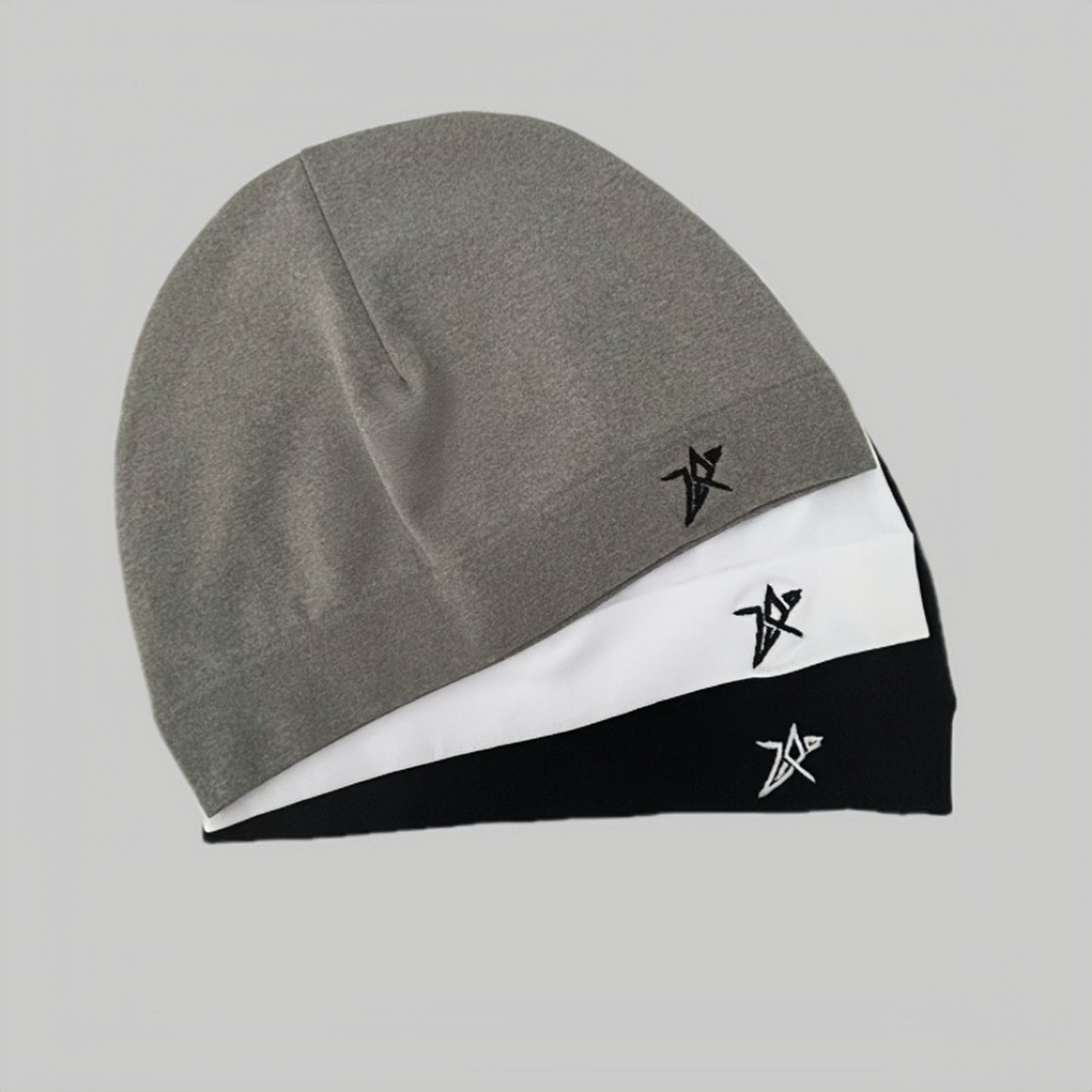 Soft Breathable Stretch Hat for Men Women, Star Embroidered Skull Cap, Outdoor Sports Hiking Running Cycling All Season