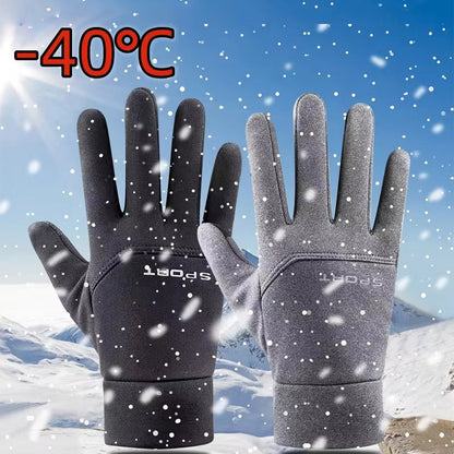 Touch Screen Gloves, Windproof, Waterproof, Warm Outdoor Gloves for Running, Cycling, Thumb and Index Finger