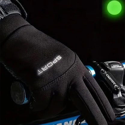 Touch Screen Gloves, Windproof, Waterproof, Warm Outdoor Gloves for Running, Cycling, Thumb and Index Finger