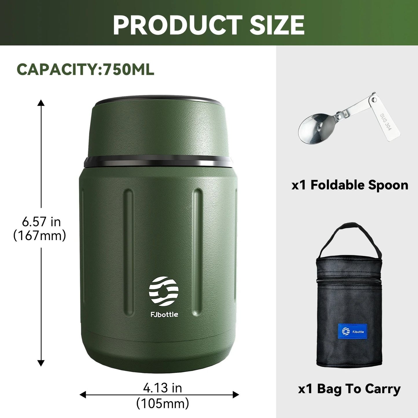 Food Thermos Vacuum Lunch Box Stainless Steel 750ML With Spoon 6