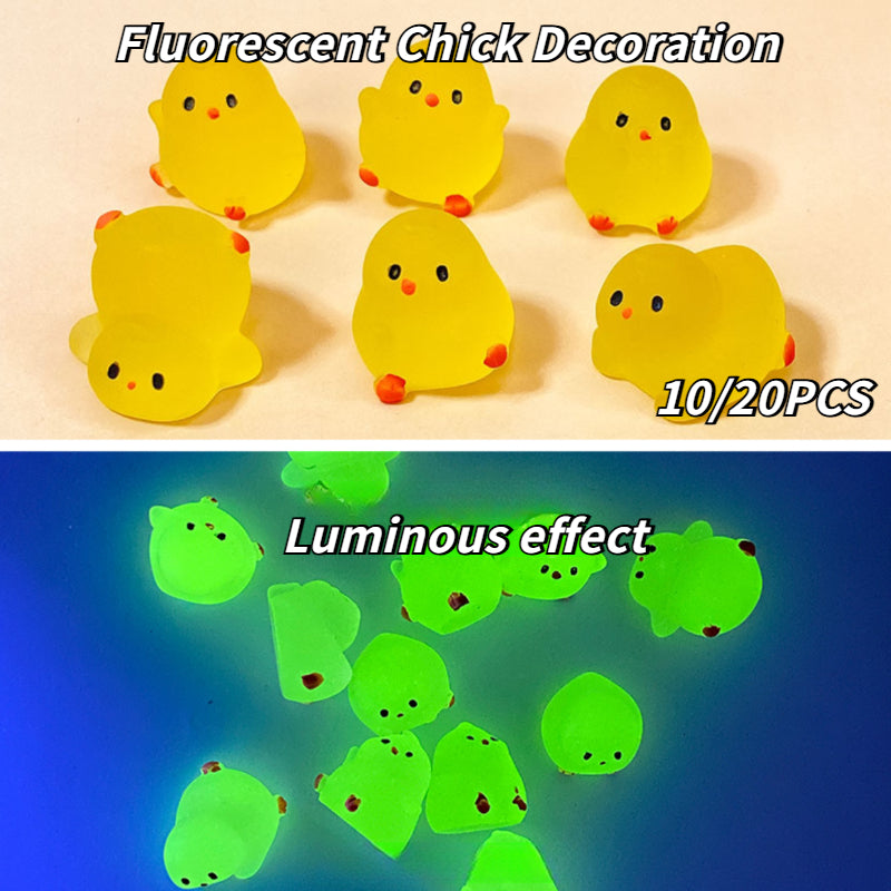 Mini glow in dark chicken, fluorescent chubby chicken crafts, decorative Home Decor Accessories, Miniature collectible