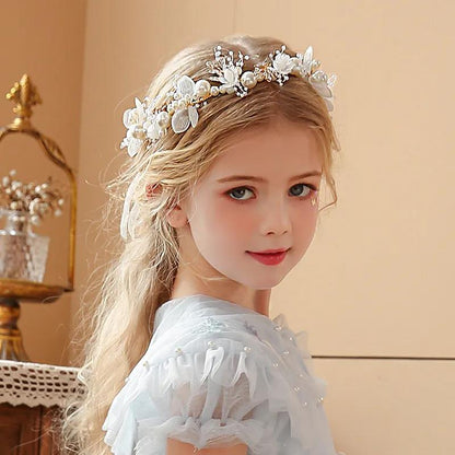 Bohemian Spring Bridal, Pearl Hair Headdress, Flower Wreath Bride Garland, Head Hoop Headbands, Girls Hair Jewelry