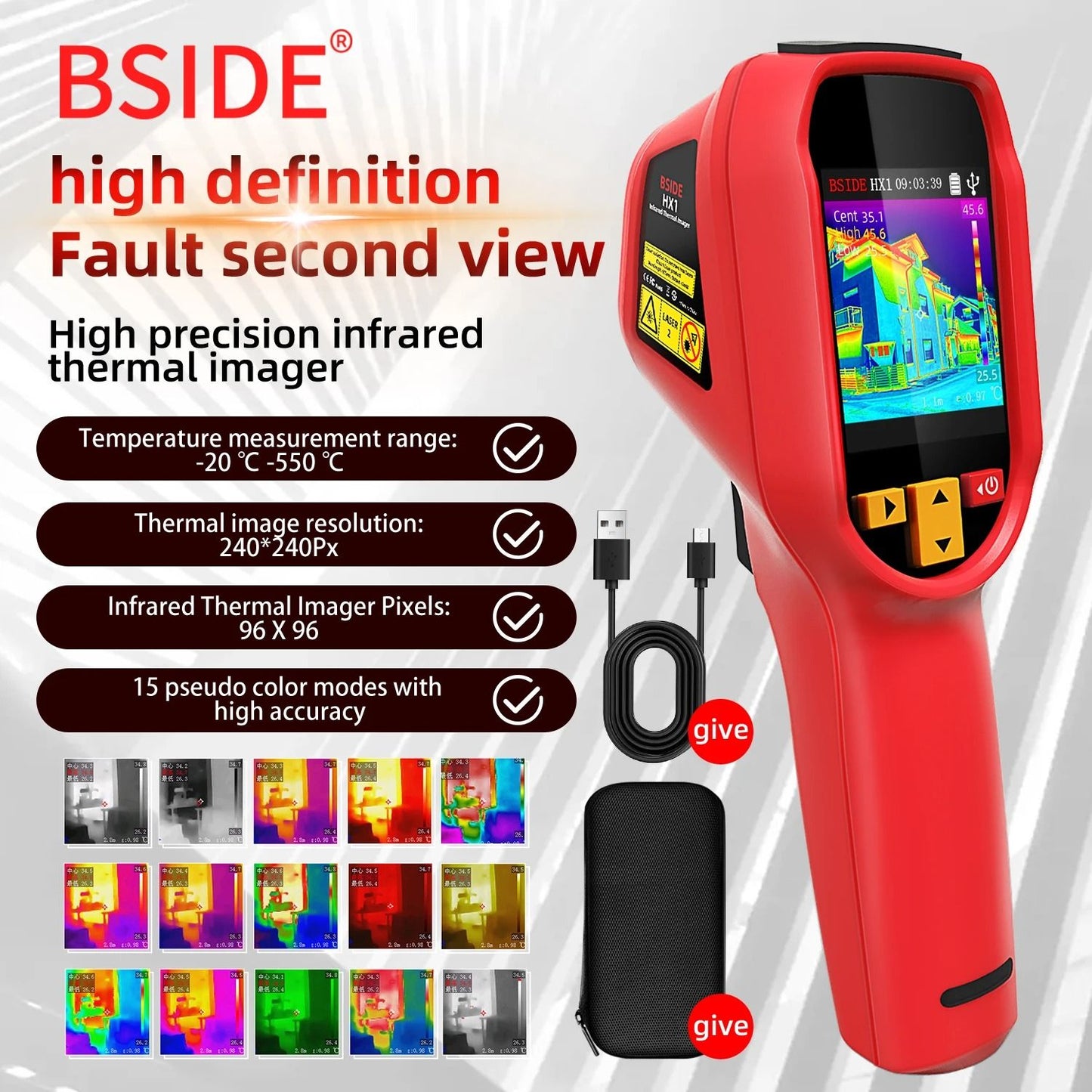 Professional Handheld Thermal Imager Camera With 240x240 Resolution And High Temperature Range Dete 1