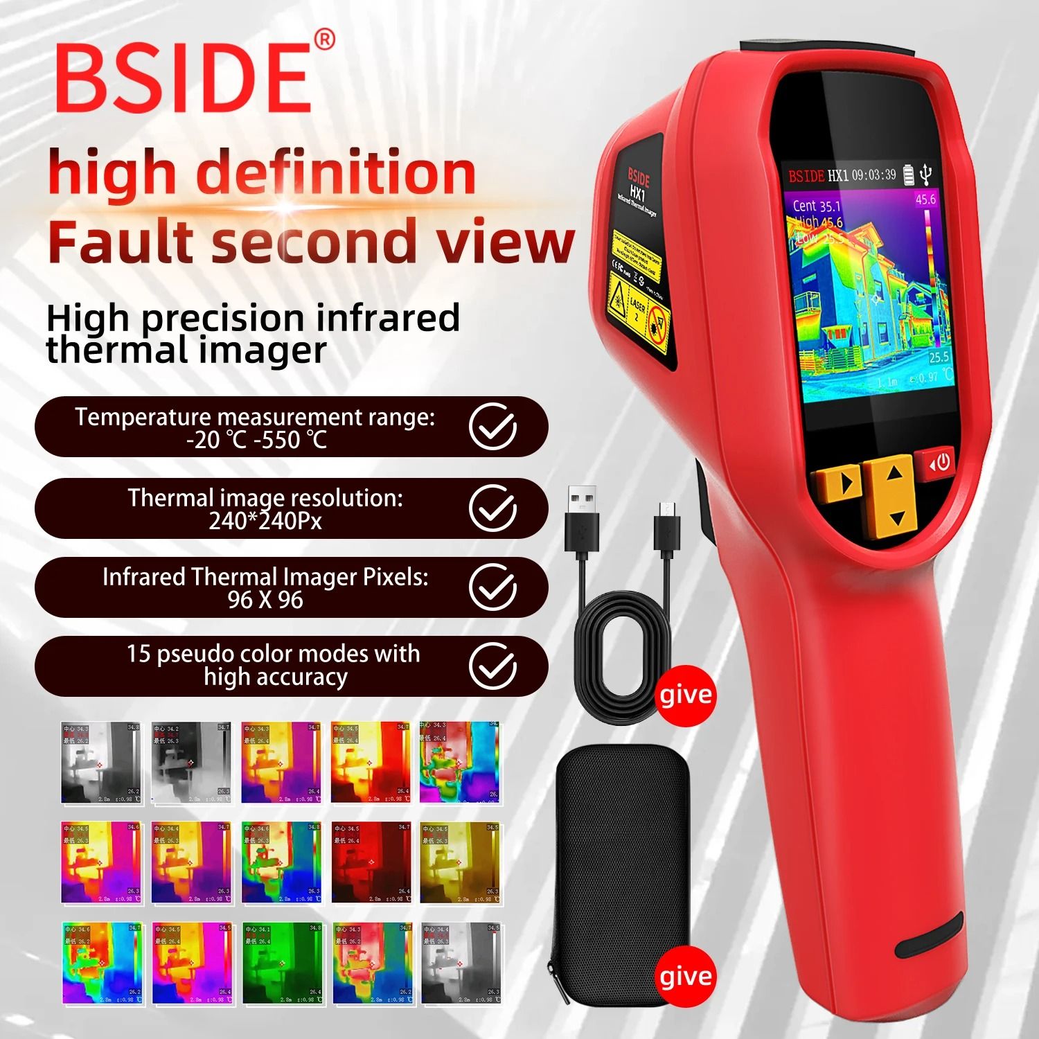 Professional Handheld Thermal Imager Camera With 240x240 Resolution And High Temperature Range Dete 1