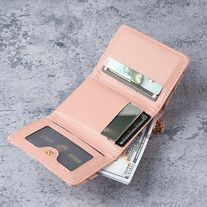 New style women's wallet, short, European and American PU high-end coin purse, printed, multi-card slots, small wallet