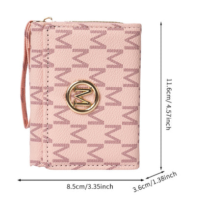 New style women's wallet, short, European and American PU high-end coin purse, printed, multi-card slots, small wallet