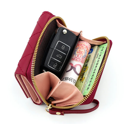 Multi Objects Pocket, Women's Wallet, Tri Fold Card Bag, Korean Minimalist, Embroidered Love Pattern
