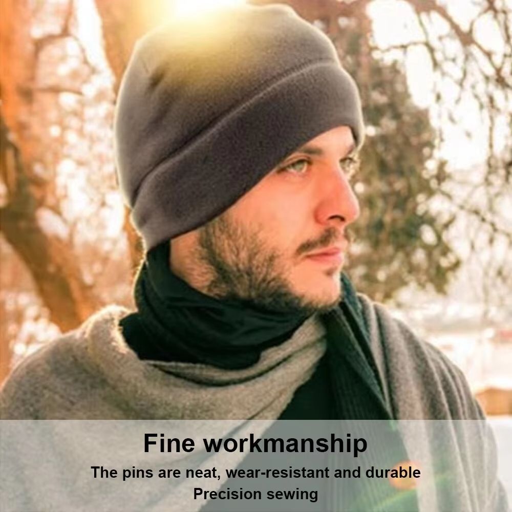 Unisex Soft Polar Fleece Windproof Skull Cap Beanie 2