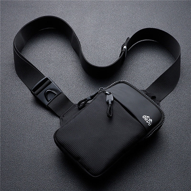 Nylon Waterproof Outdoor Sport Chest Bag, Casual Men Shoulder Bag, Large Capacity Travel Phone Pouch for Running