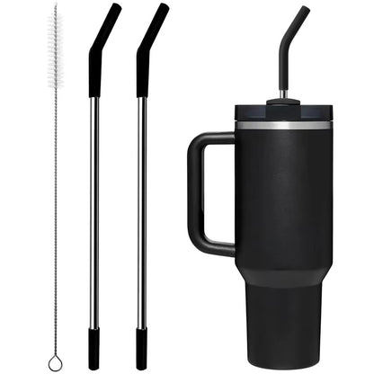 Stainless Steel Straw, Silicone Tip, Stanley Cup Replacement, Tumbler Straw Brush