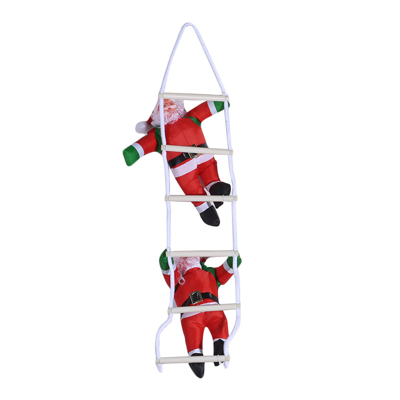 Doll Christmas Tree Hanging Decoration, Christmas Santa Claus Climbing Ladder, Indoor Door Wall Christmas Pendant