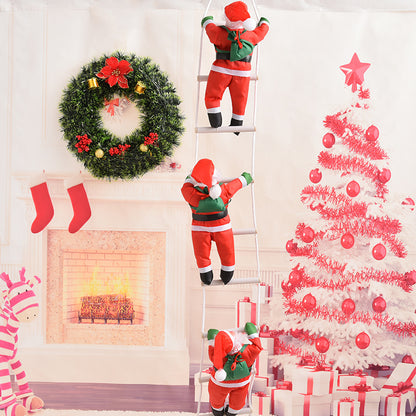 Doll Christmas Tree Hanging Decoration, Christmas Santa Claus Climbing Ladder, Indoor Door Wall Christmas Pendant