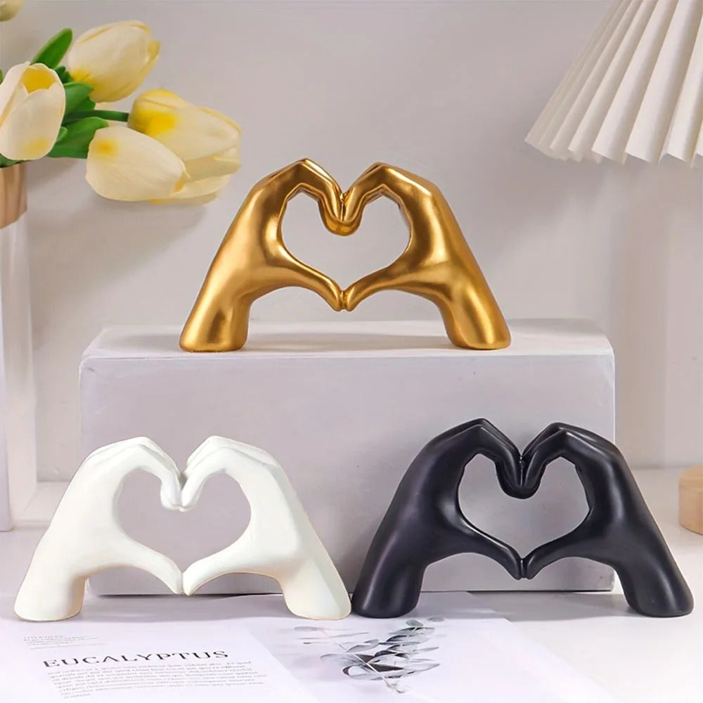 Resin Love Gesture, Sculpture Figurines Nordic, Desktop Ornament, Light Luxury Art Crafts, Office Home Decoration