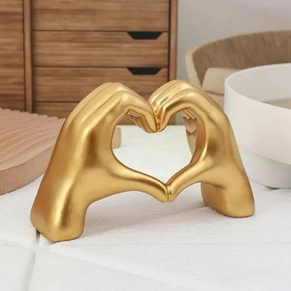 Resin Love Gesture Sculpture Figurines Nordic Desktop Ornament Light Luxury Art Crafts Office Home  4