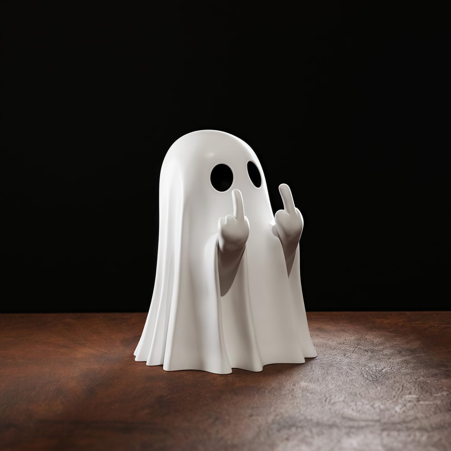 Small Halloween Decor for Home, Cute Middle Finger Ghost Statue, Centerpiece for Coffee Table, Adorable Horror Figure