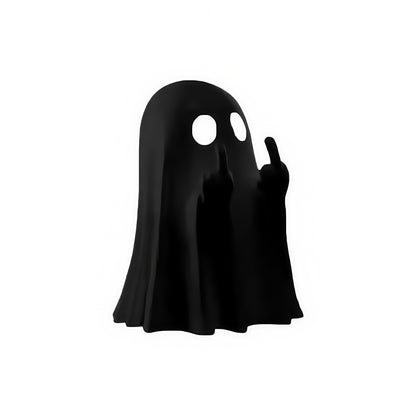 Small Halloween Decor for Home, Cute Middle Finger Ghost Statue, Centerpiece for Coffee Table, Adorable Horror Figure