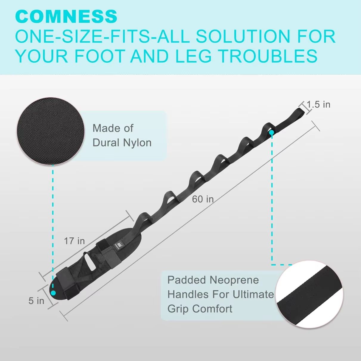 FullBody Leg  Foot Stretcher Strap For Plantar Fasciitis  Calf Relief 1