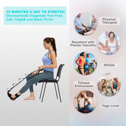 FullBody Leg  Foot Stretcher Strap For Plantar Fasciitis  Calf Relief 3