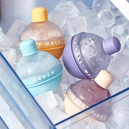 Premium Silicone Spherical Ice Ball Maker - Whiskey & Beverage Ice Mold Tray