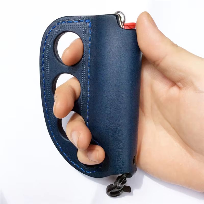 PULeather Portable MultiPurpose Lighter Case  SelfDefense Keychain 3