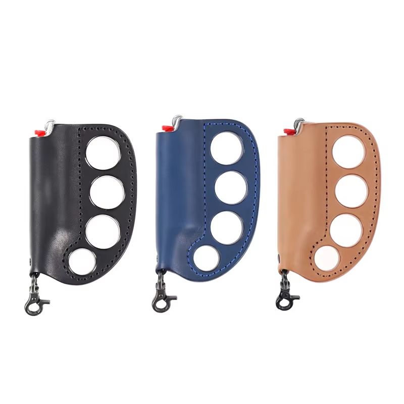 PULeather Portable MultiPurpose Lighter Case  SelfDefense Keychain 5