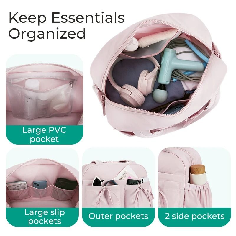 Large Capacity Travel Bag For Women Commuter Shoulder Bag Handbag Crossbody For School Work Gym And 5