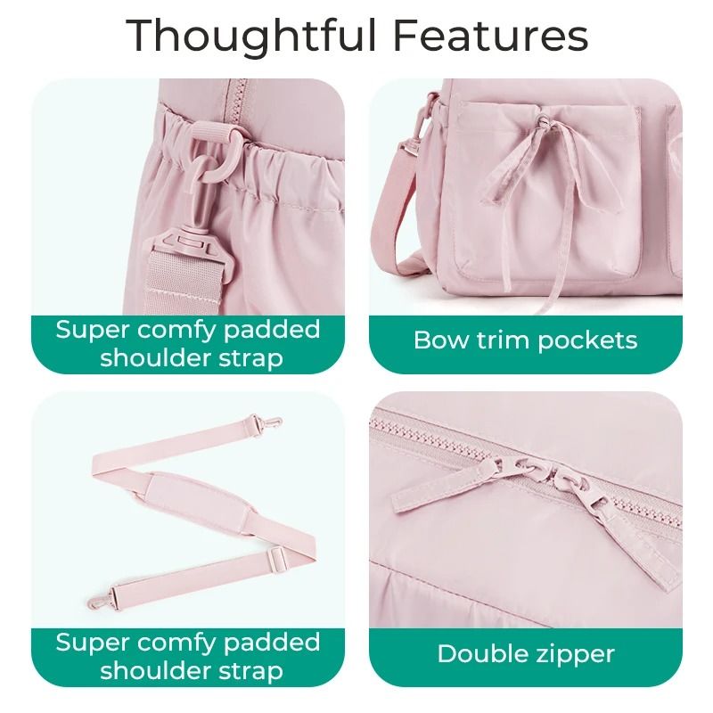 Large Capacity Travel Bag For Women Commuter Shoulder Bag Handbag Crossbody For School Work Gym And 6