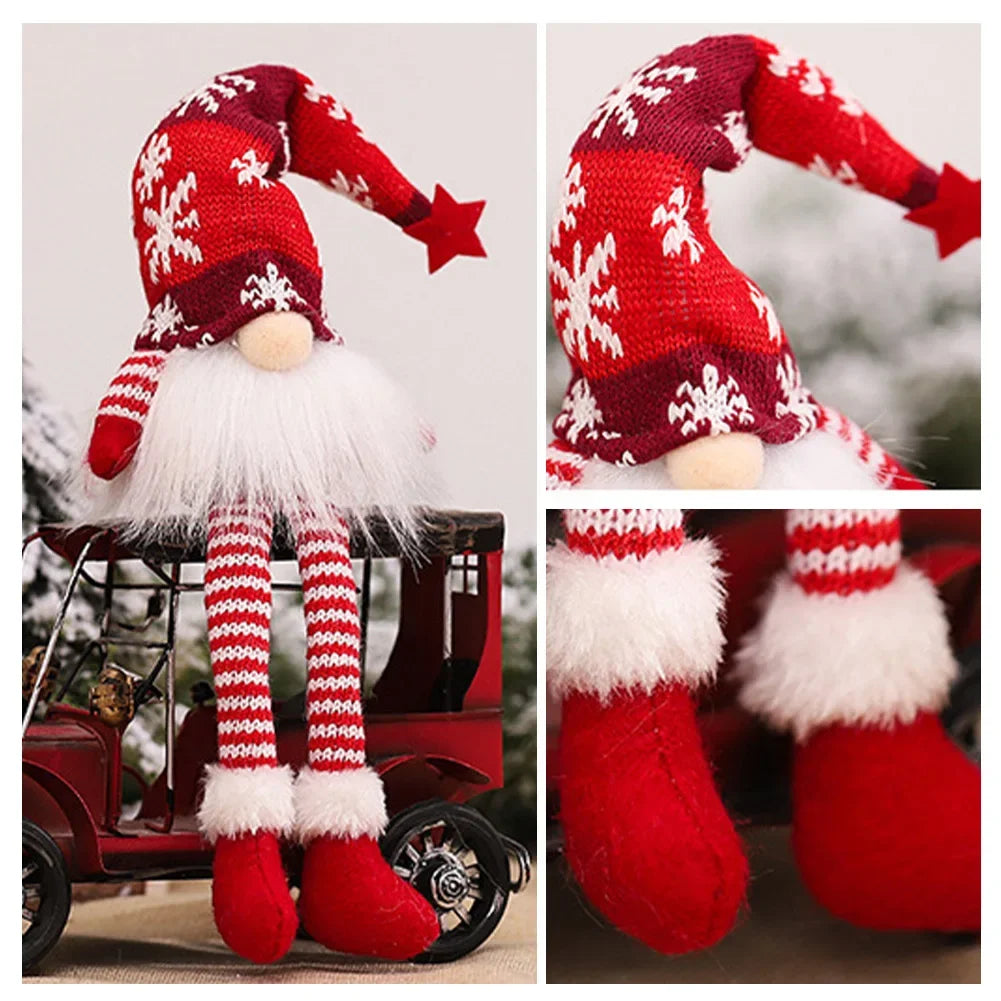 LED Light Plush Knitting Crafts Tree Pendant Christmas Faceless Doll Gnome Ornaments Christmas Deco 4