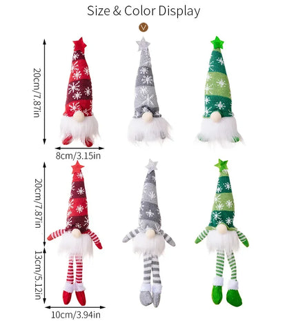 LED Light Plush Knitting Crafts Tree Pendant Christmas Faceless Doll Gnome Ornaments Christmas Deco 5