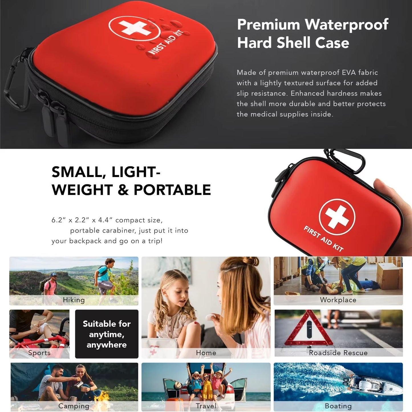 Empty PU EVA Compact First Aid Storage Bag 4