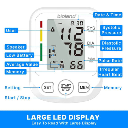 Bioland 2005 Automatic Upper-Arm Blood Pressure Monitor, Home Digital Blood Pressure Machine